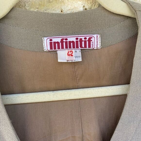 Vintage French Chic Button Down Dress Overcoat - Picture 3 of 5